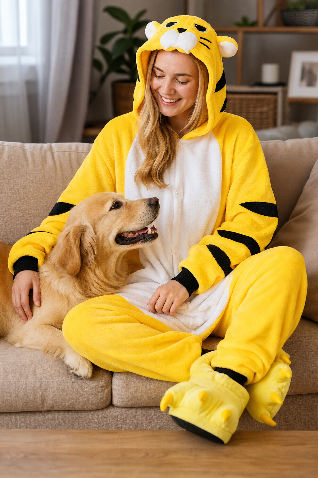 Adult Yellow Tiger Kigurumi Onesie