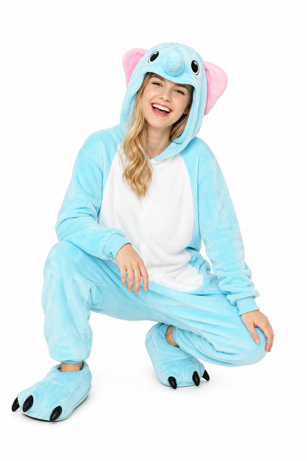 Adult Light Blue Elephant Kigurumi Onesie