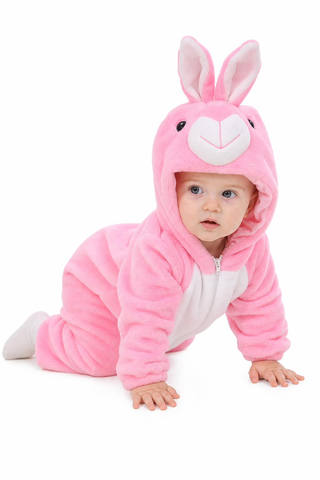 Cute Pink Bunny Baby Plush Kigurumi Onesie