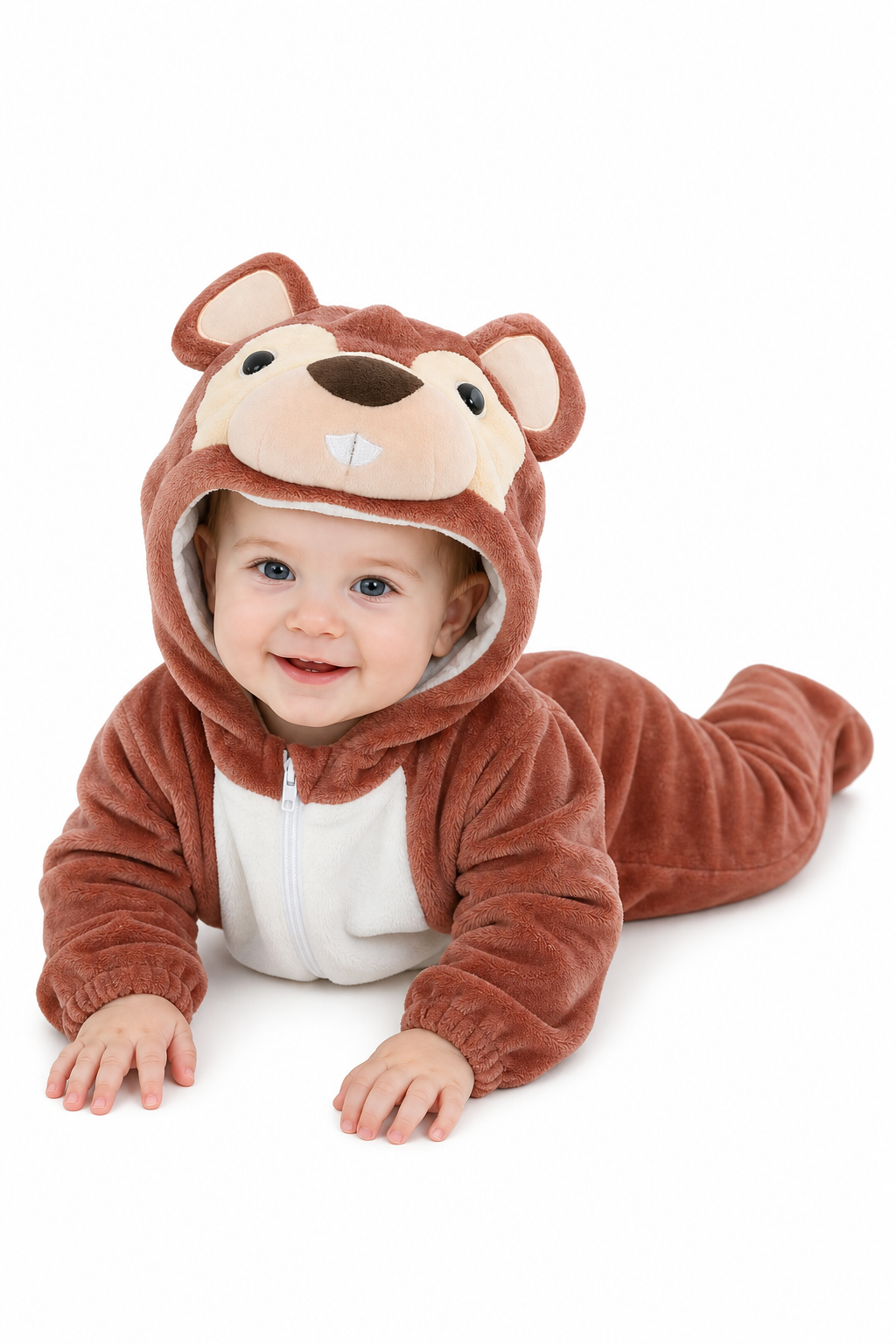Brown Plush Squirrel Kigurumi Onesie for Baby