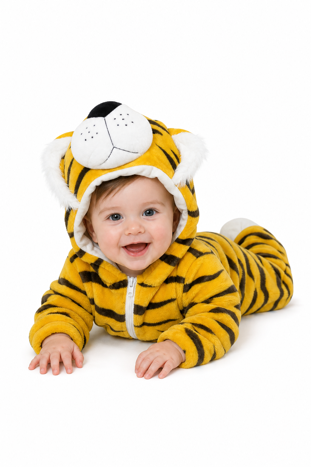 Plush Hooded Tiger Baby Kigurumi Onesie