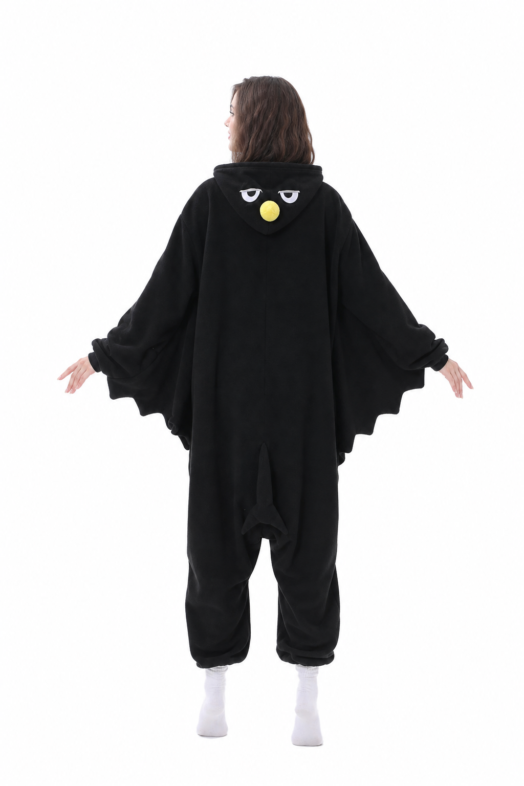 Adult Black Bat Kigurumi with Scalloped Wings