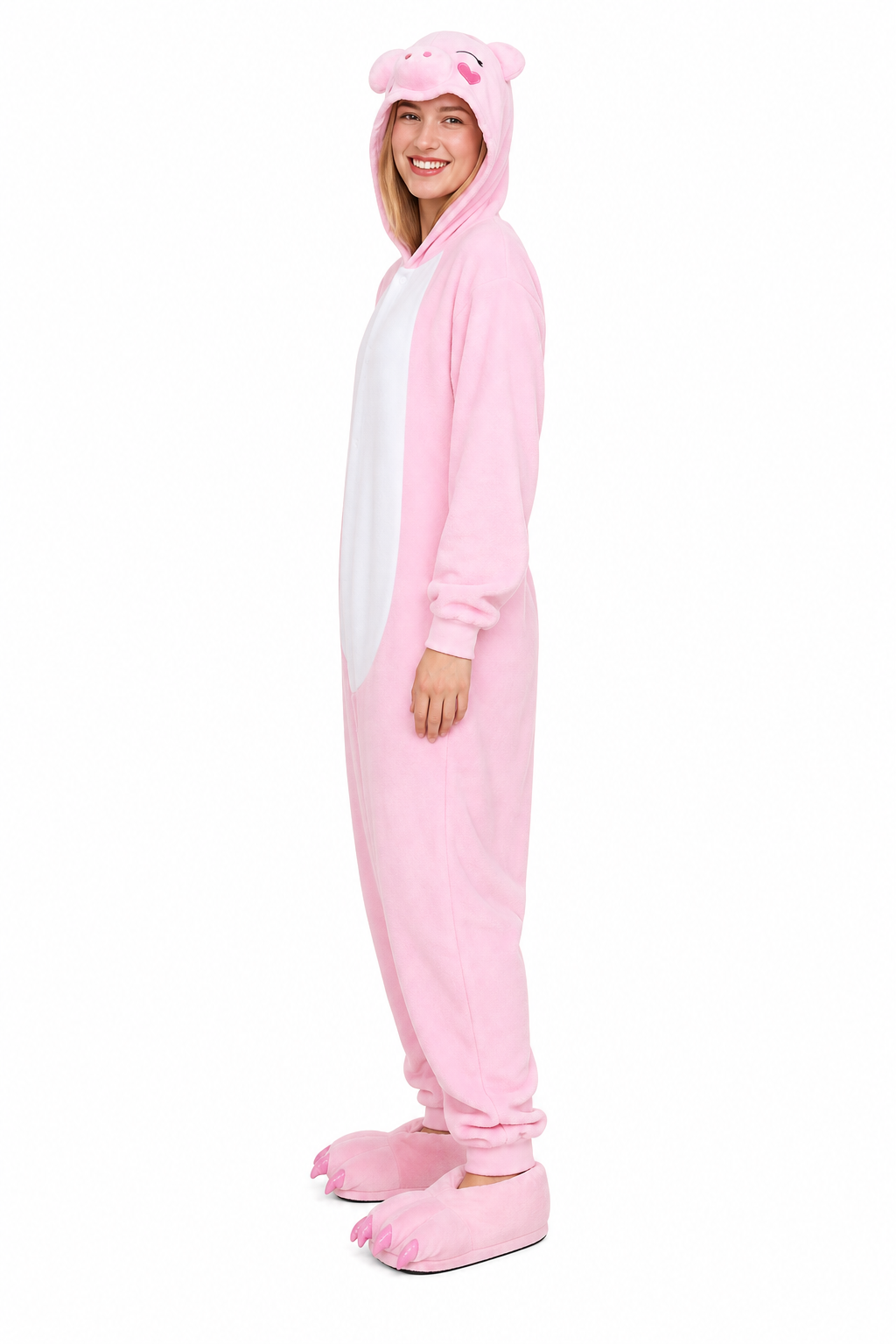 Adult Hooded Pink Pig Kigurumi Onesie