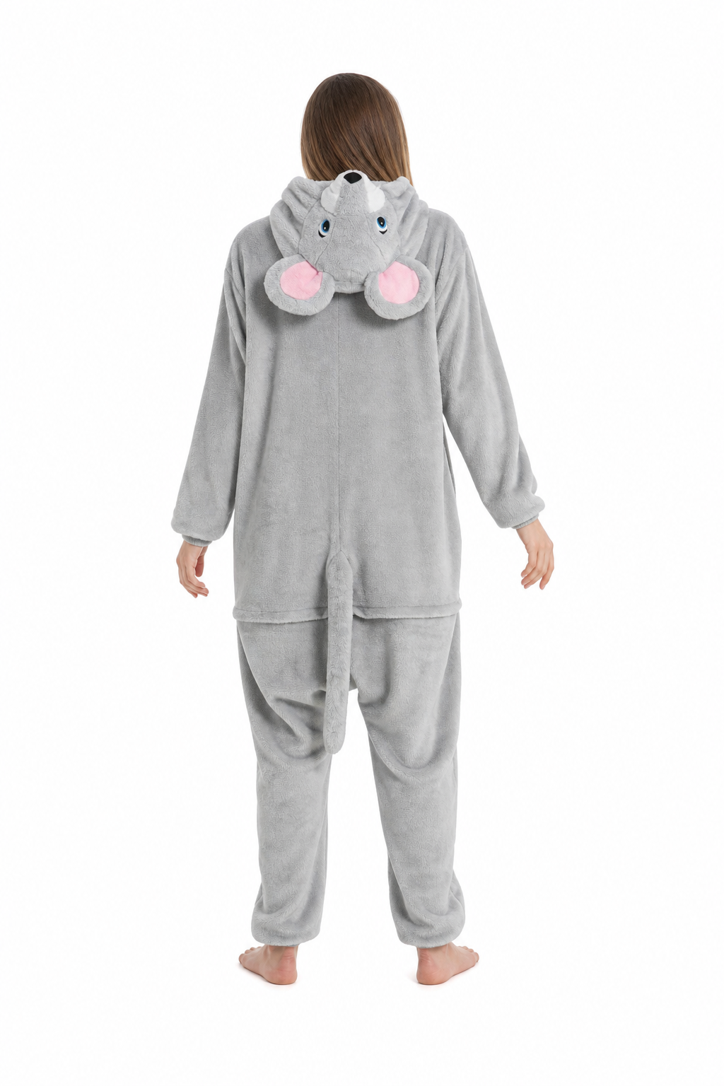 Adult Soft Plush Gray Mouse Kigurumi with Tail