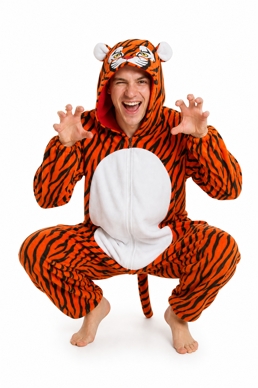 Adult Plush Orange Tiger Animal Kigurumi