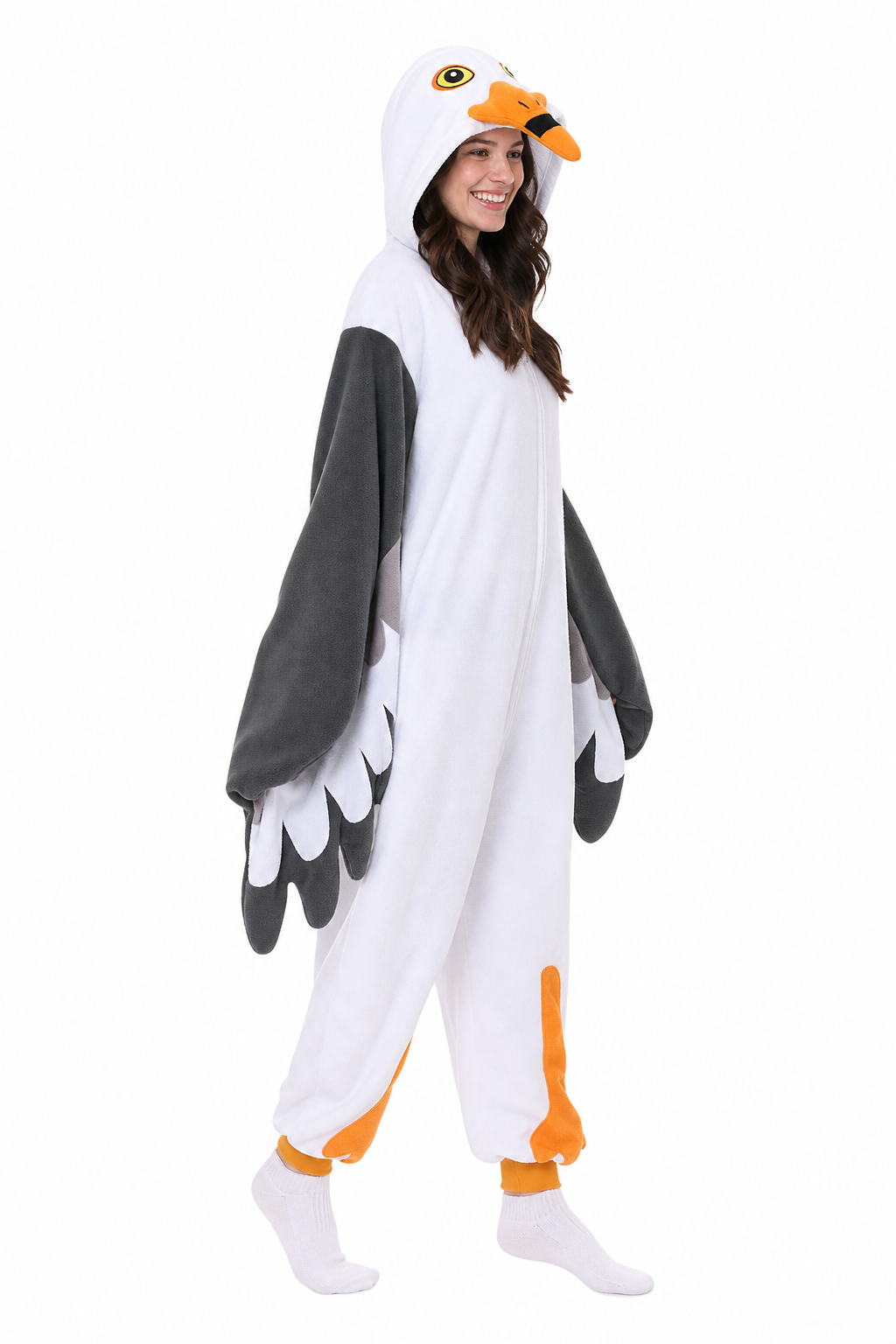 Adult Plush White & Grey Seagull Kigurumi