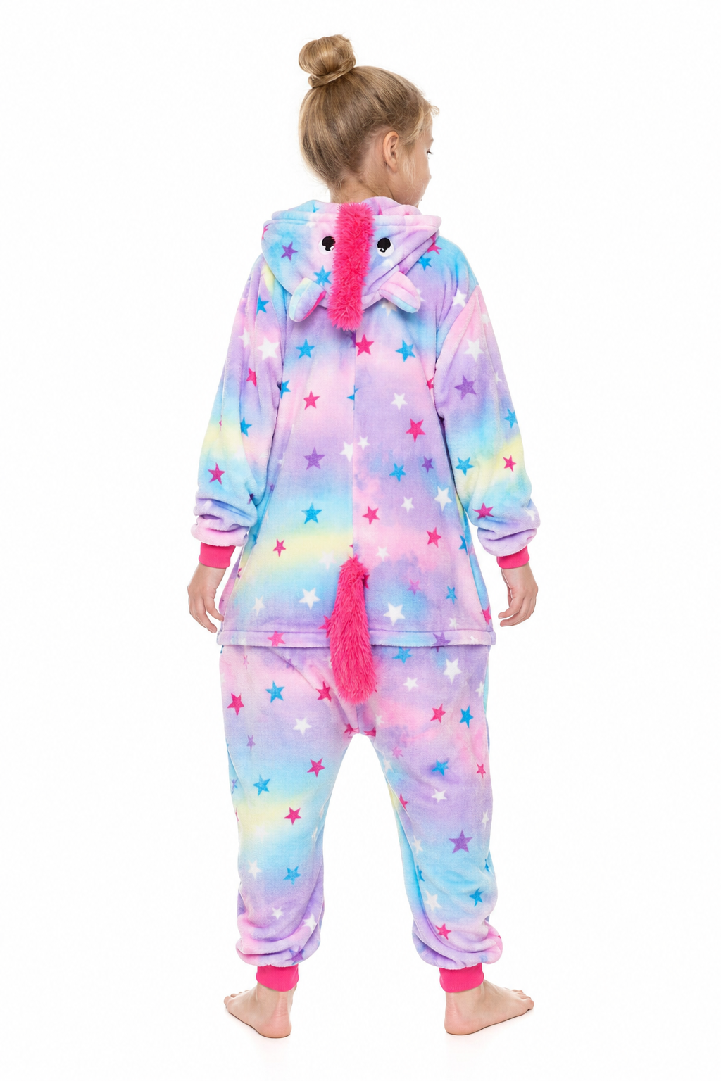 Kids' Hooded Pastel Multicolor Star Unicorn Kigurumi Costume Onesie