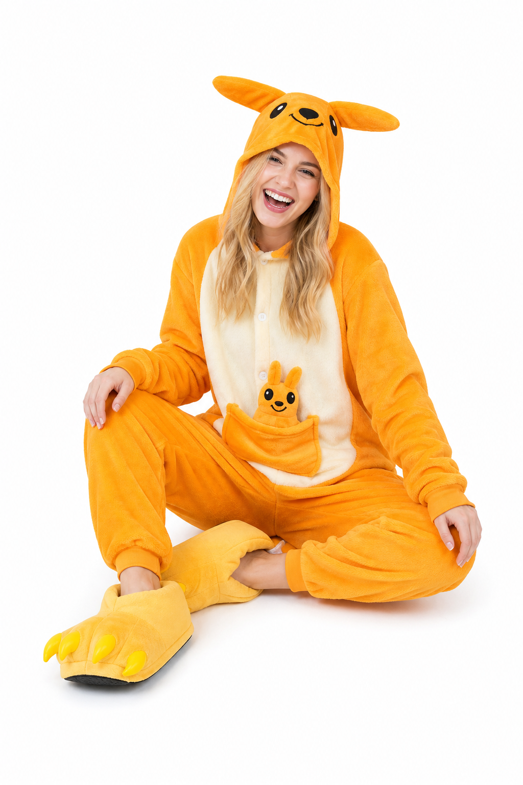 Adult Orange Kangaroo Kigurumi Onesie