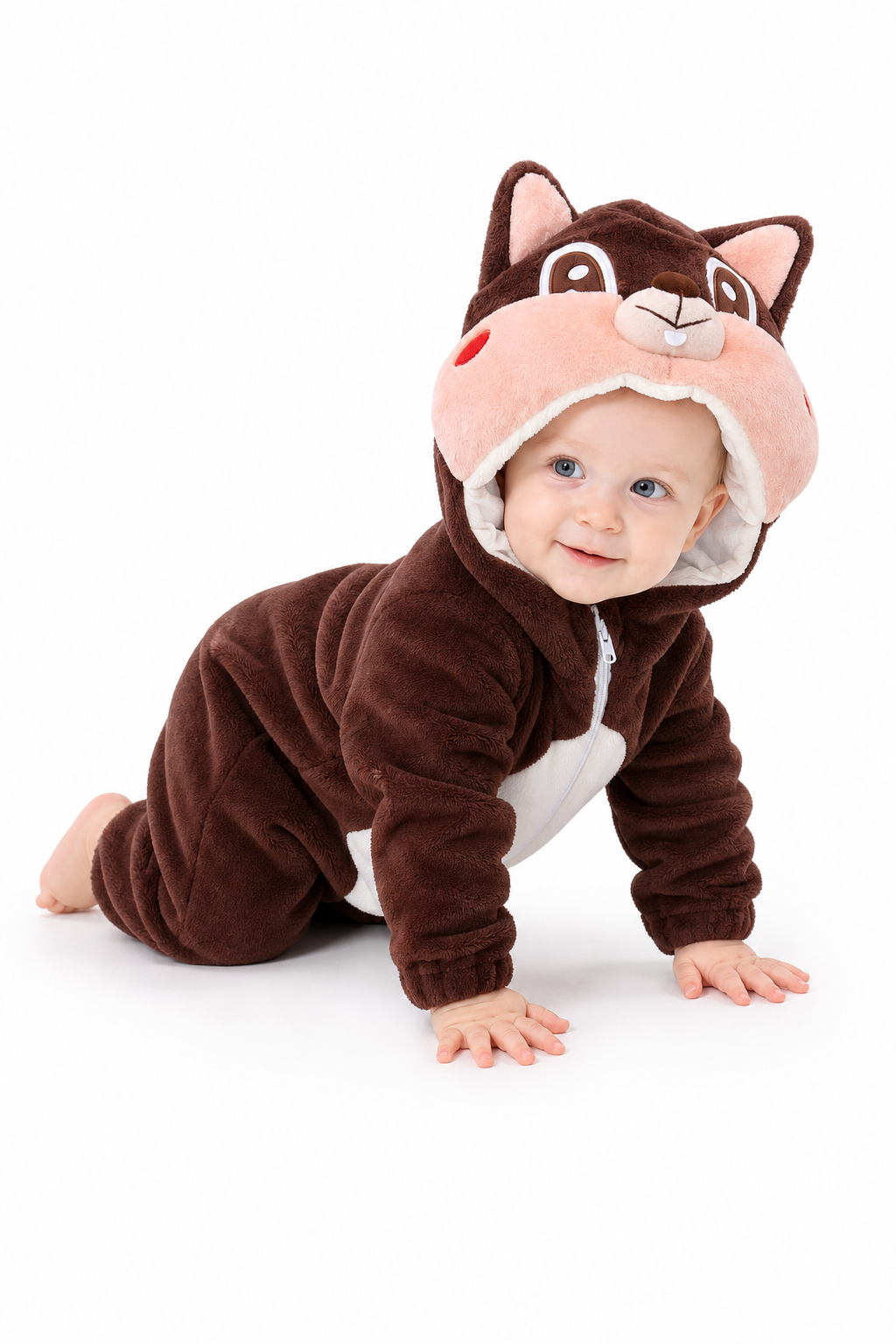 Baby Brown Squirrel Hooded Plush Kigurumi Onesie