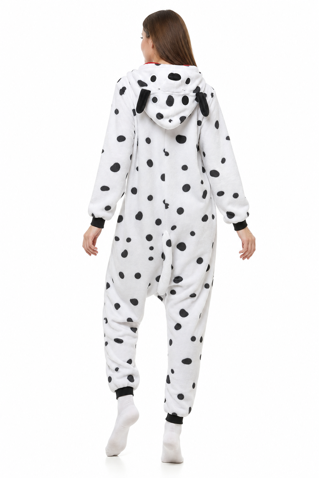 Adult Dalmatian Dog Plush Kigurumi with Red Collar