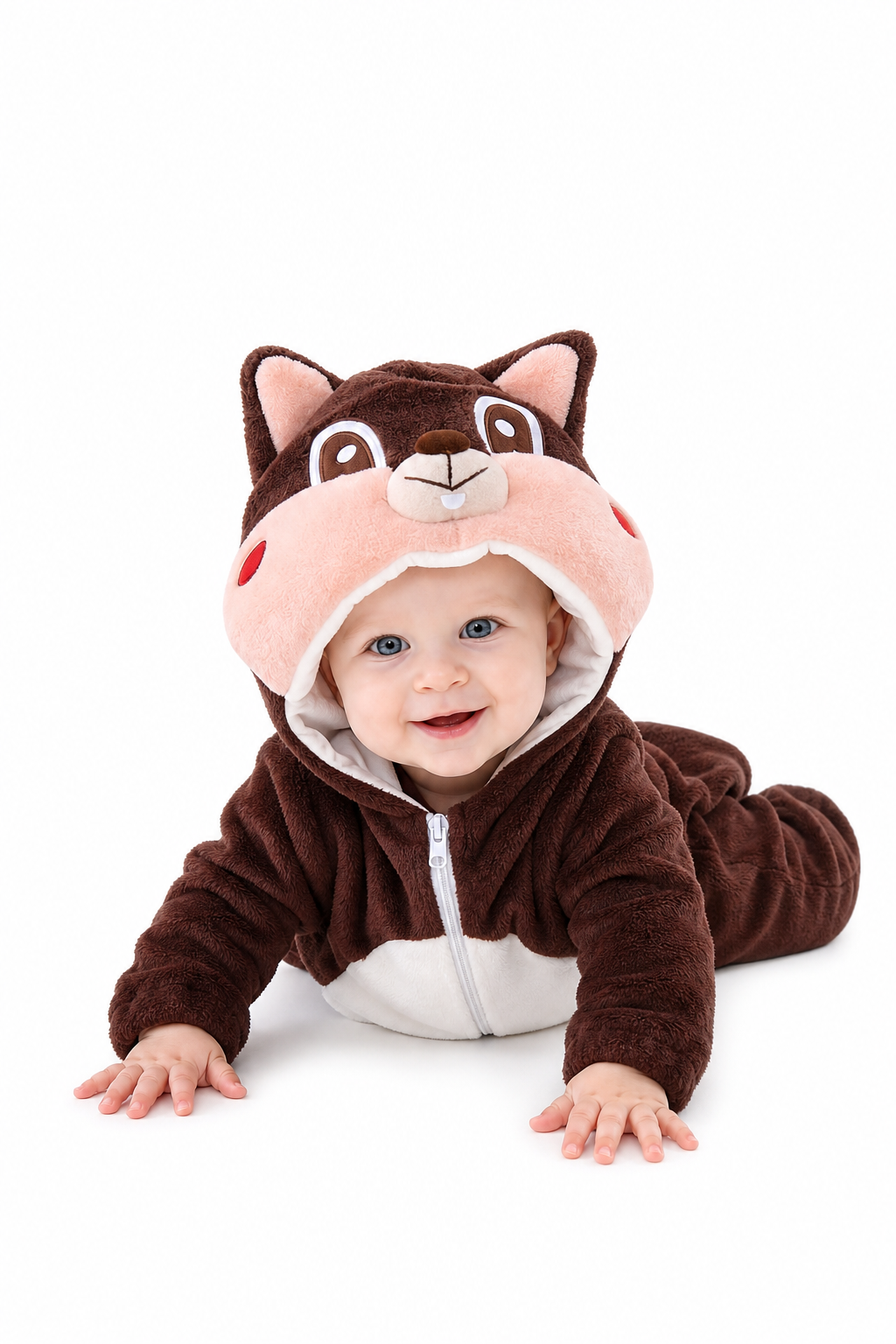 Baby Brown Squirrel Hooded Plush Kigurumi Onesie