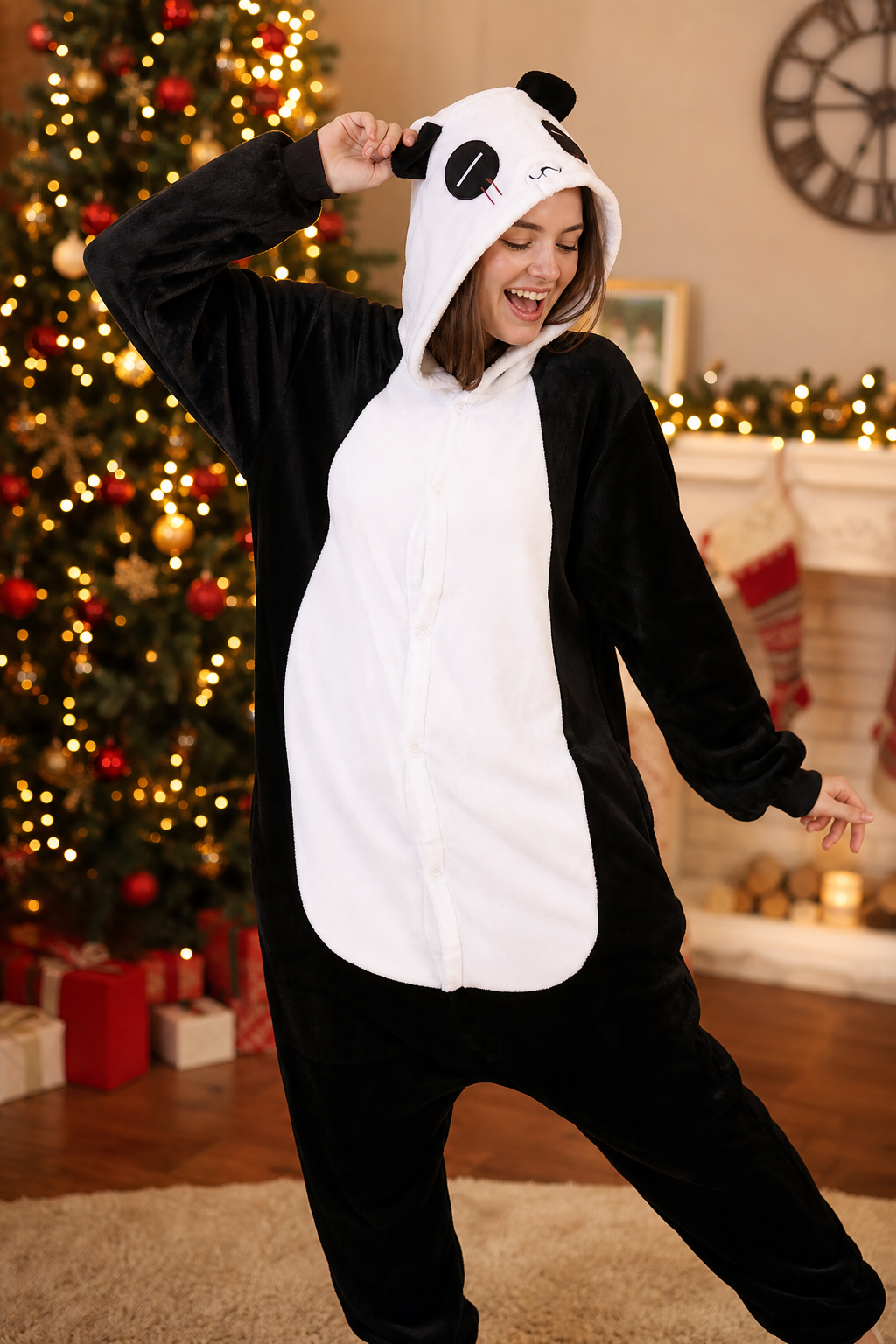Adult Black & White Panda Kigurumi Onesie
