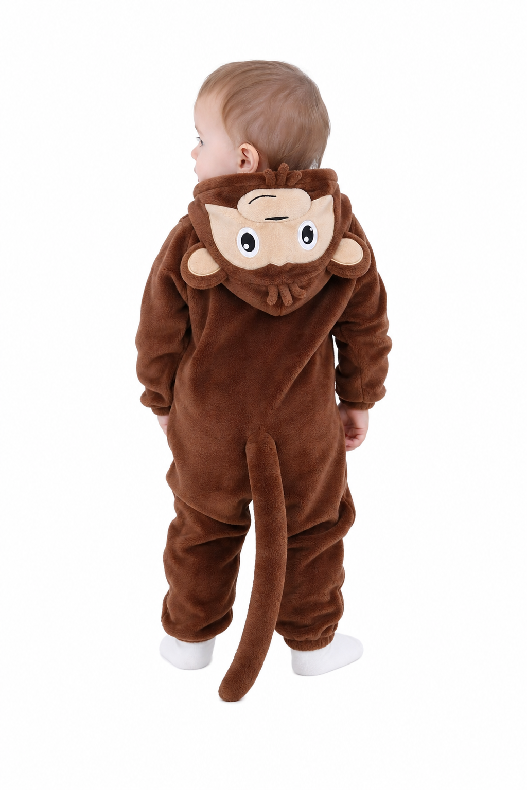 Baby Brown Monkey Kigurumi Onesie with Hood and Tail