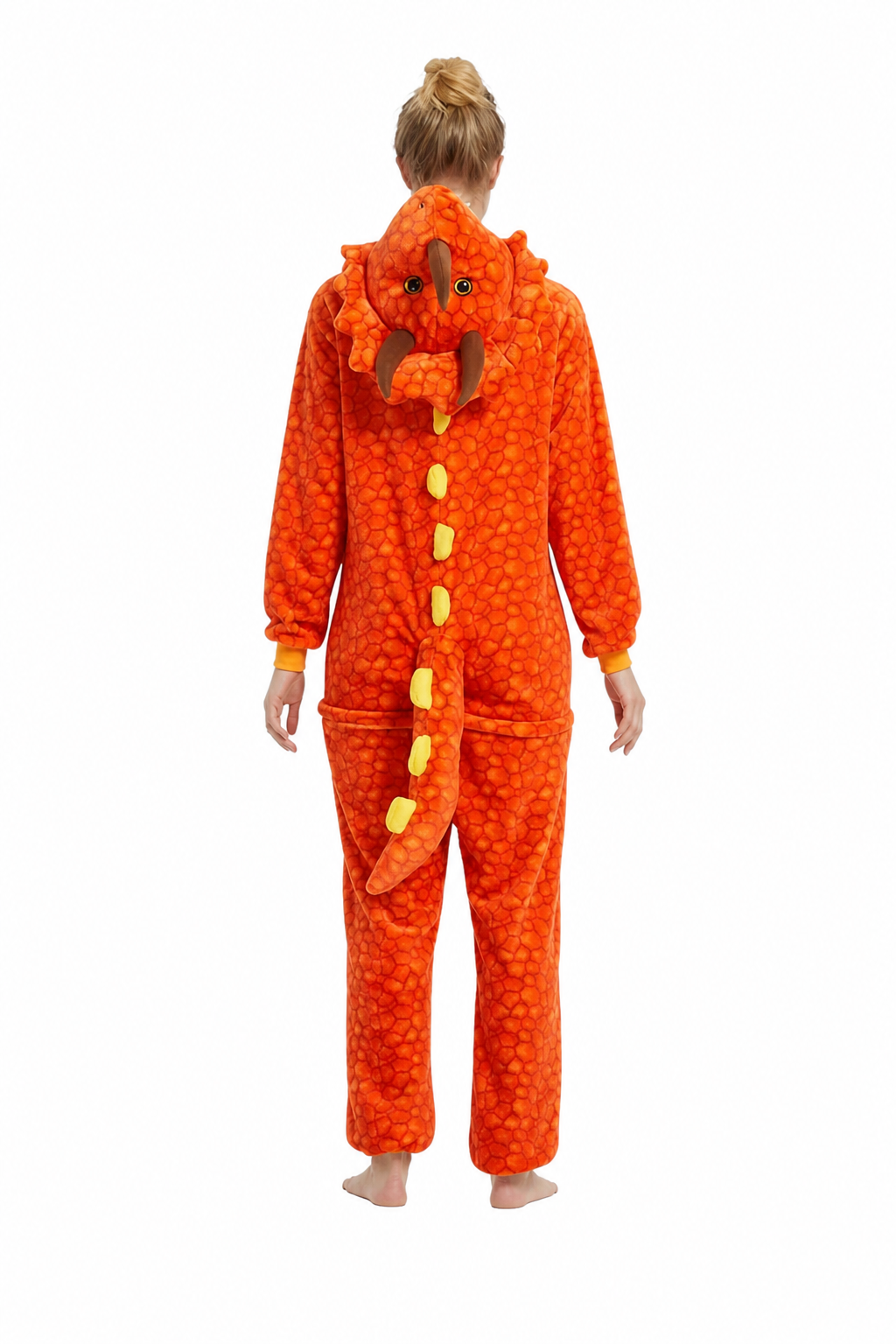 Adult Hooded Orange Dragon Kigurumi Onesie