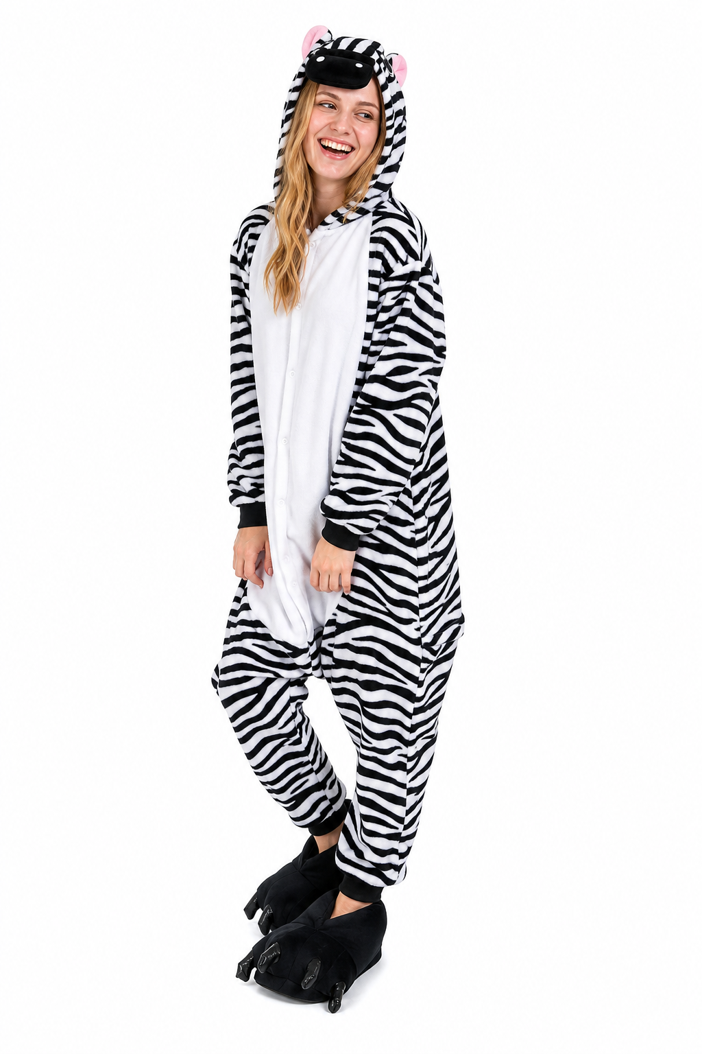 Adult Hooded Zebra Kigurumi Onesie