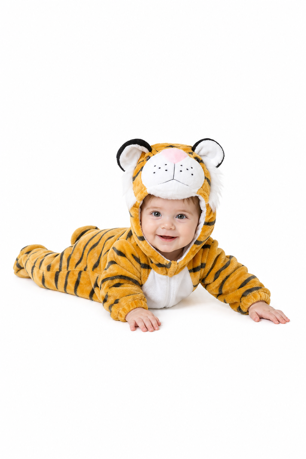 Baby Plush Tiger Hooded Kigurumi Onesie