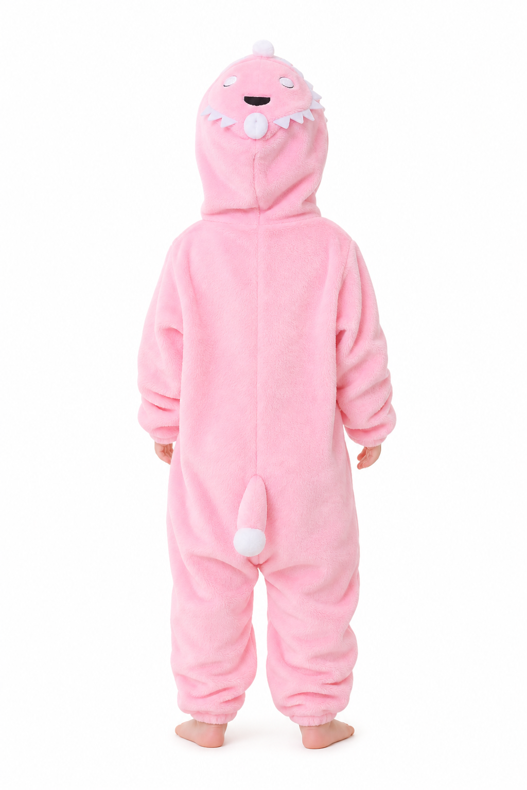 Cute Pink Plush Hooded Baby Monster Kigurumi Onesie