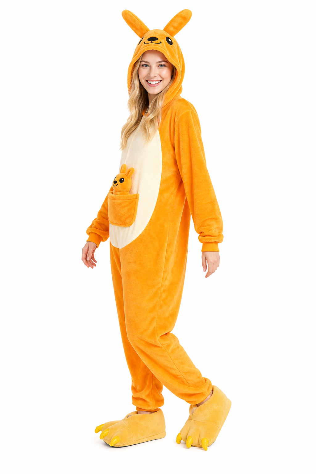 Adult Orange Kangaroo Kigurumi Onesie