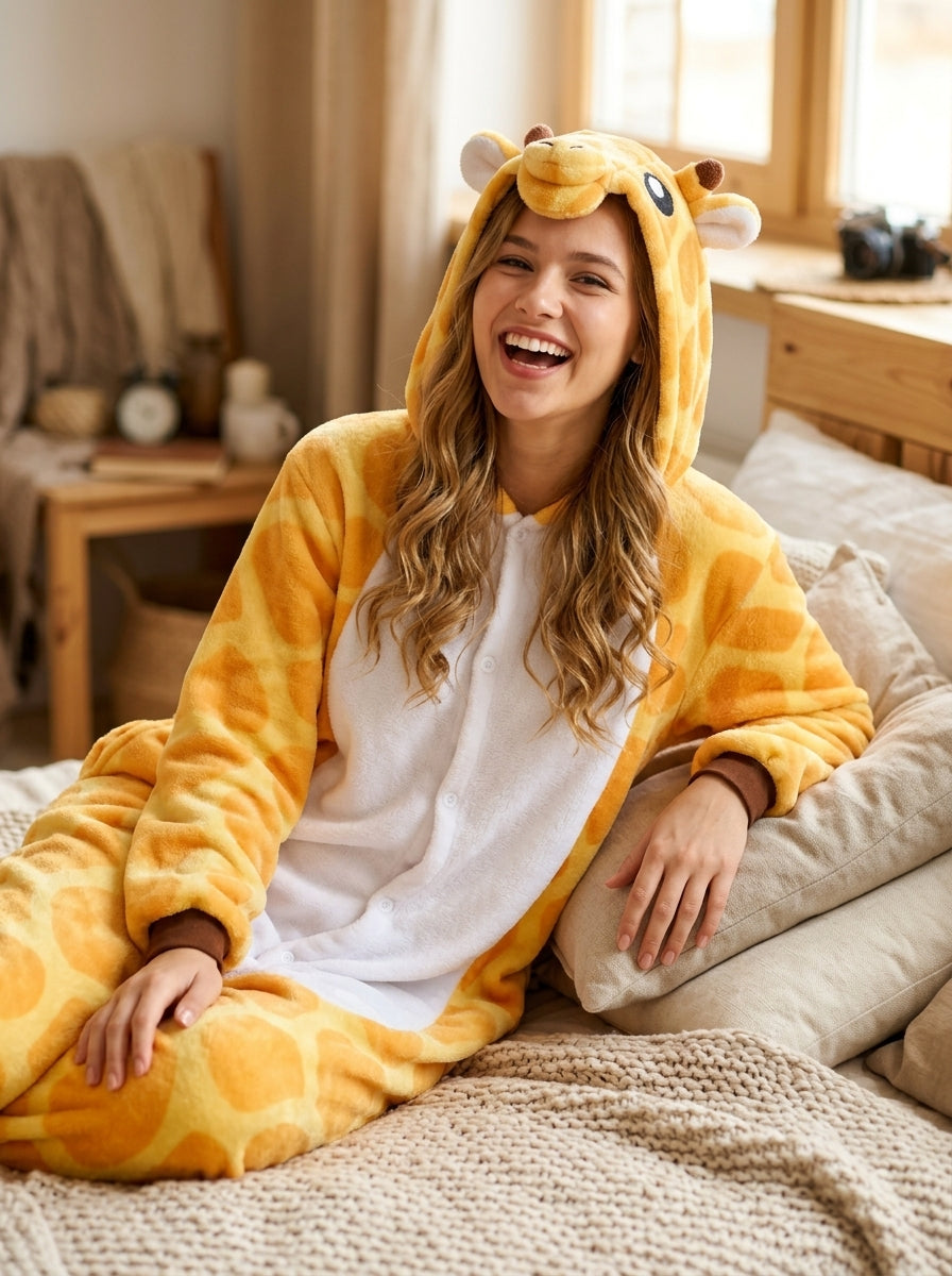 Adult Hooded Giraffe Kigurumi Onesie
