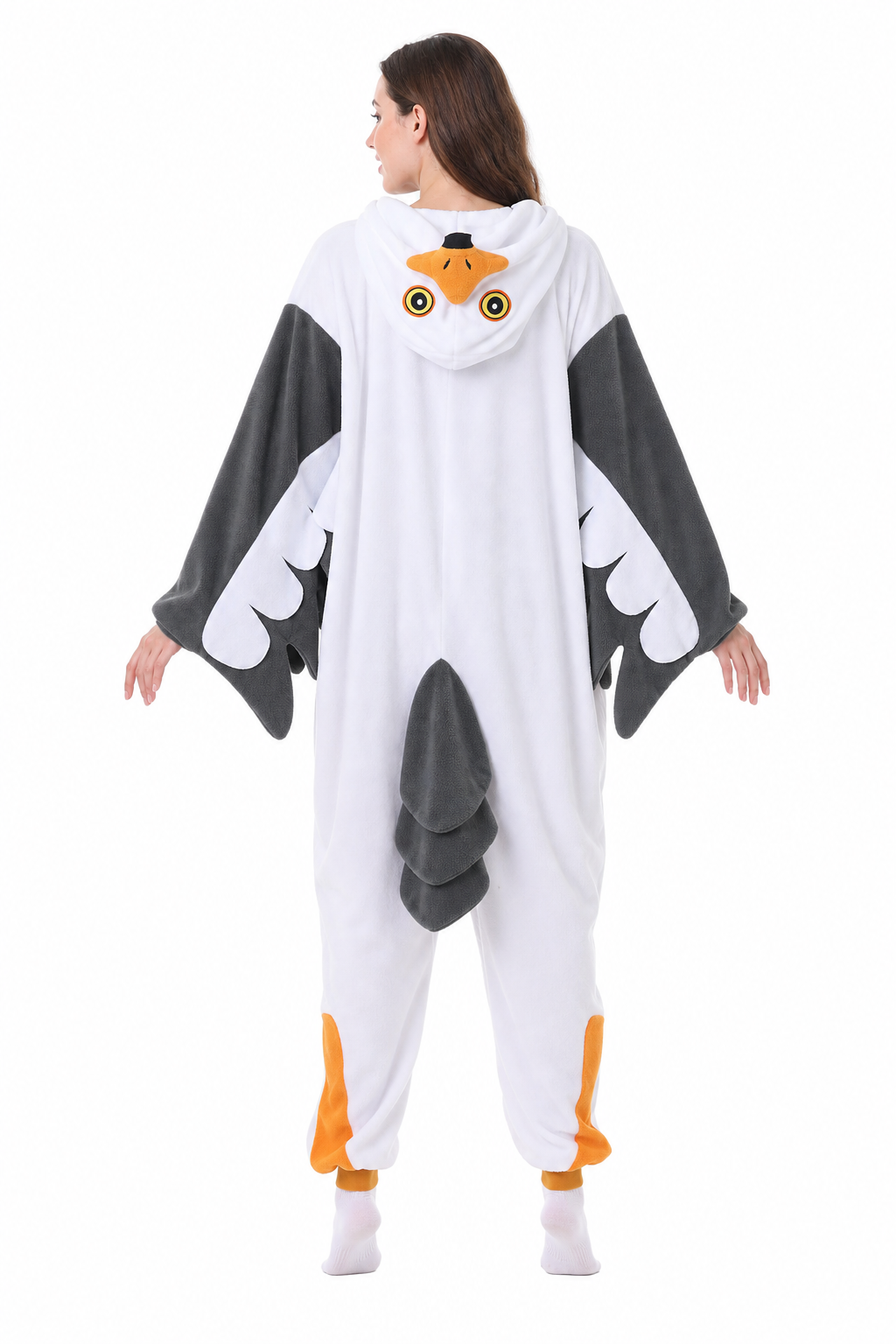 Adult Plush White & Grey Seagull Kigurumi