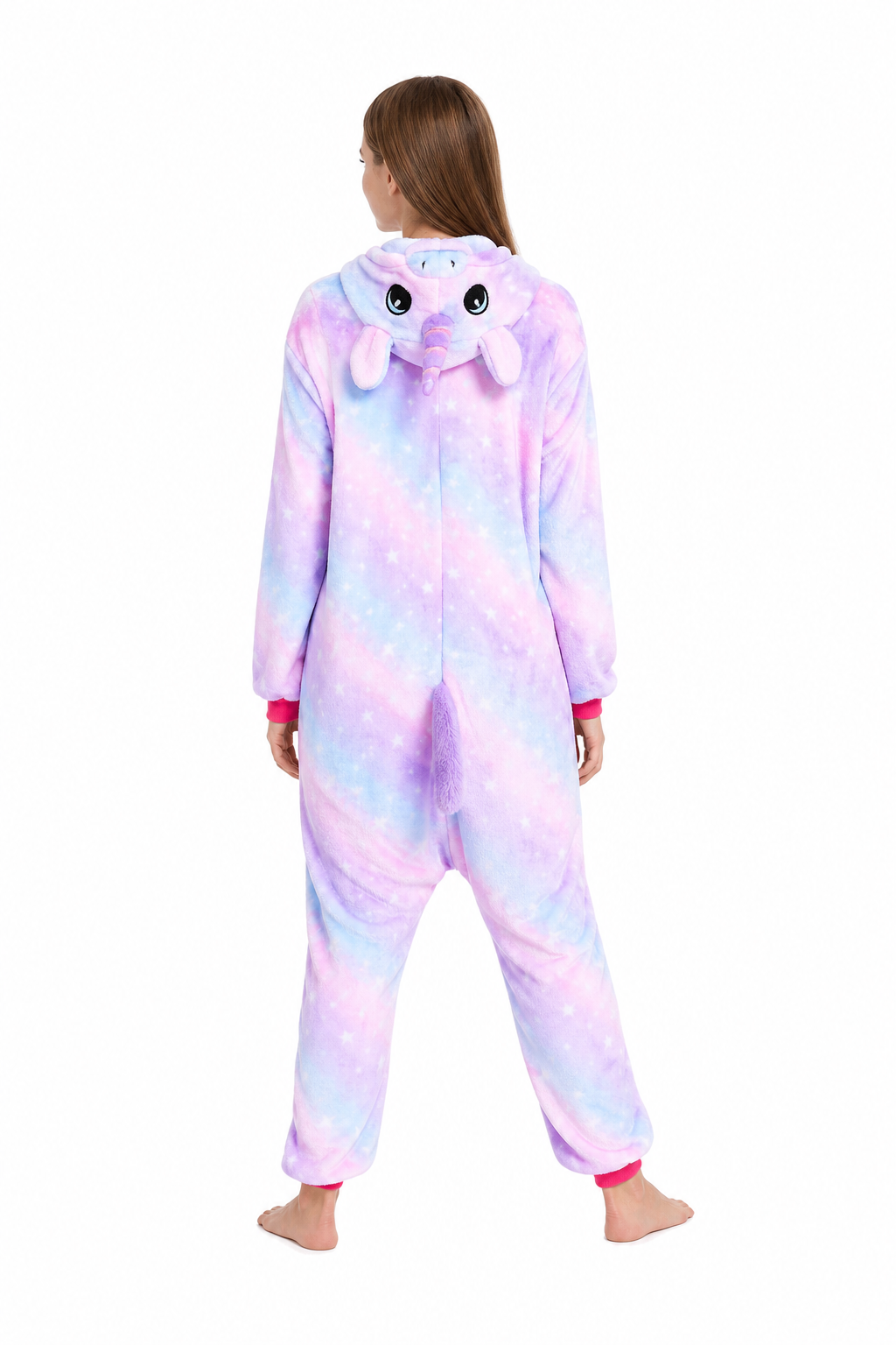 Adult Hooded Pastel Purple Starry Sky Unicorn Kigurumi Onesie