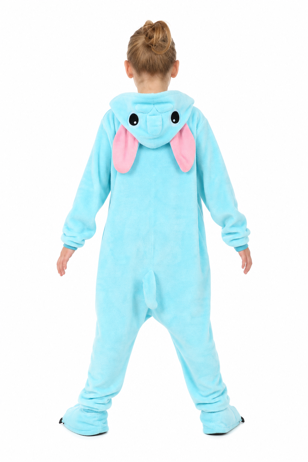 Kids' Hooded Light Blue Elephant Kigurumi Pajama Onesie