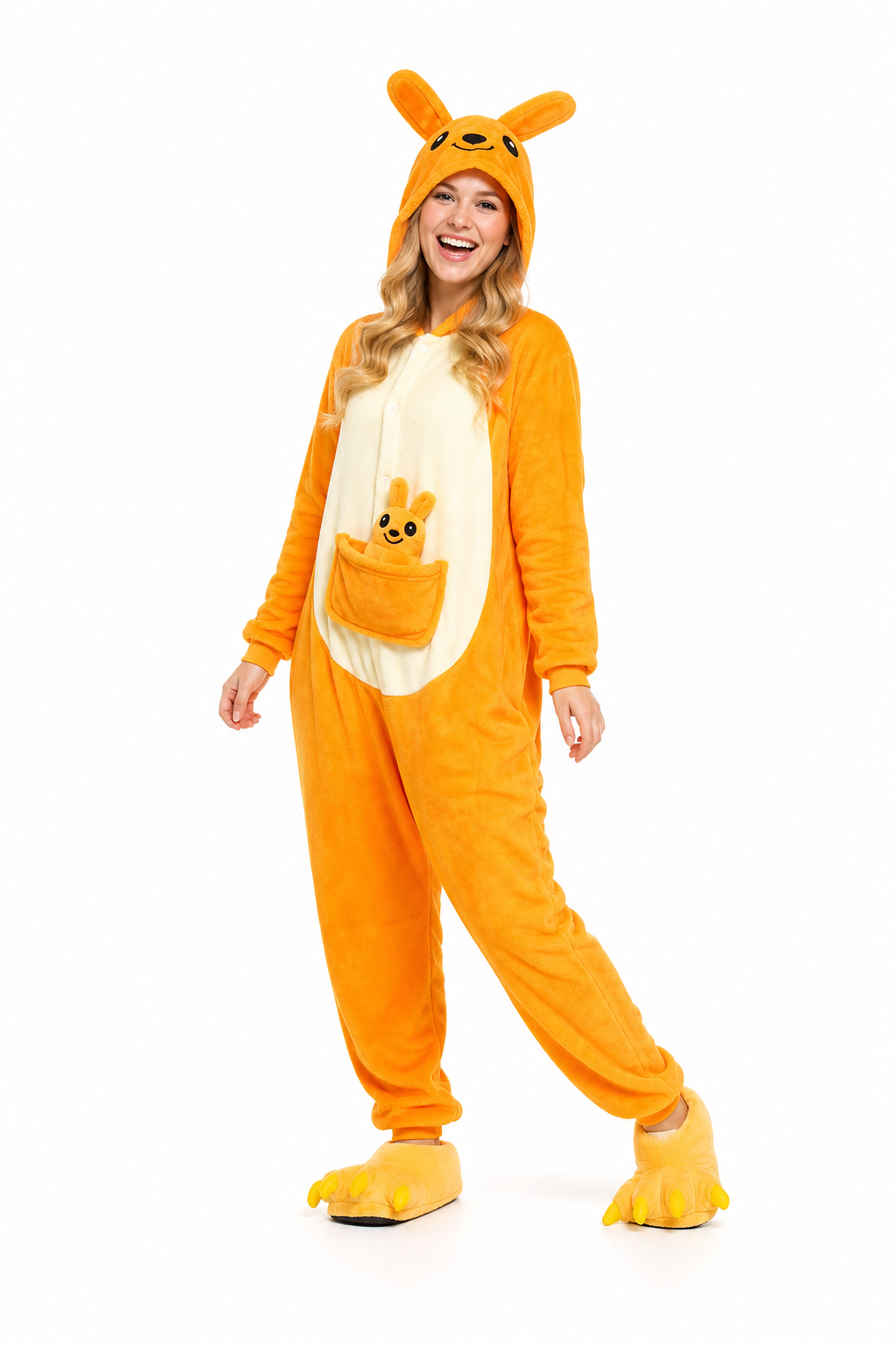 Adult Orange Kangaroo Kigurumi Onesie
