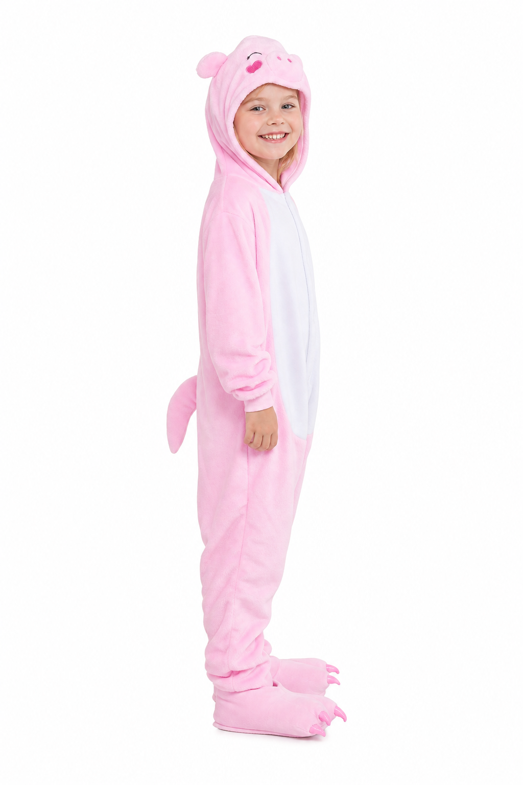 Kids' Hooded Baby Pink Pig Kigurumi Pajama Onesie
