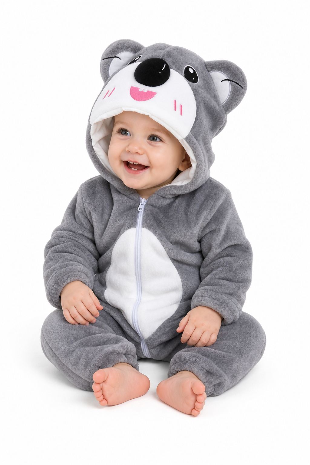 Baby Grey Koala Plush Hooded Kigurumi Onesie