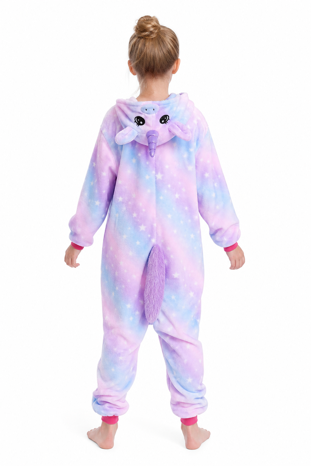 Kids' Hooded Pastel Galaxy Tie-Dye Unicorn Kigurumi Onesie