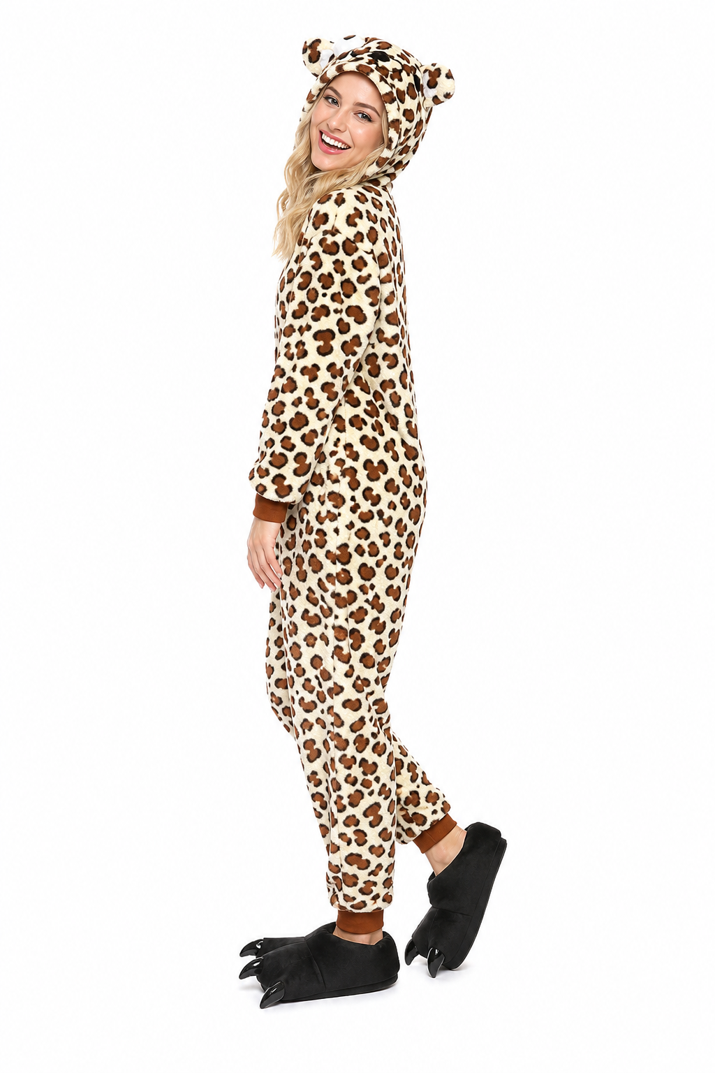 Adult Hooded Leopard Print Kigurumi Onesie