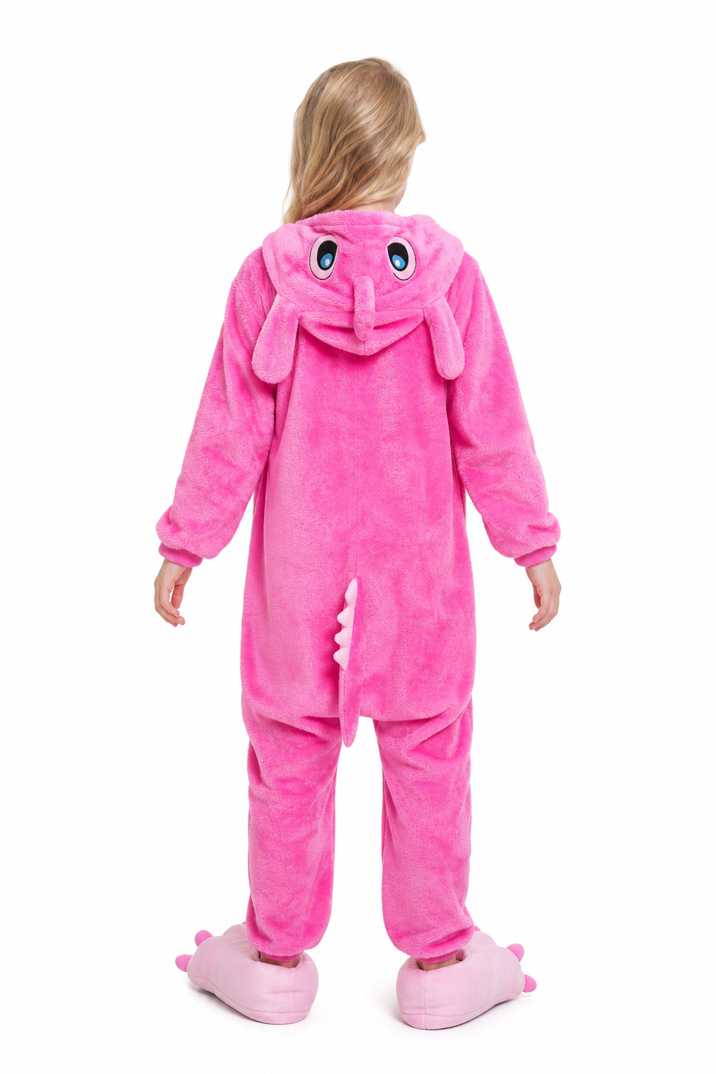 Kids' Hooded Hot Pink Spiky Monster Kigurumi Costume Onesie