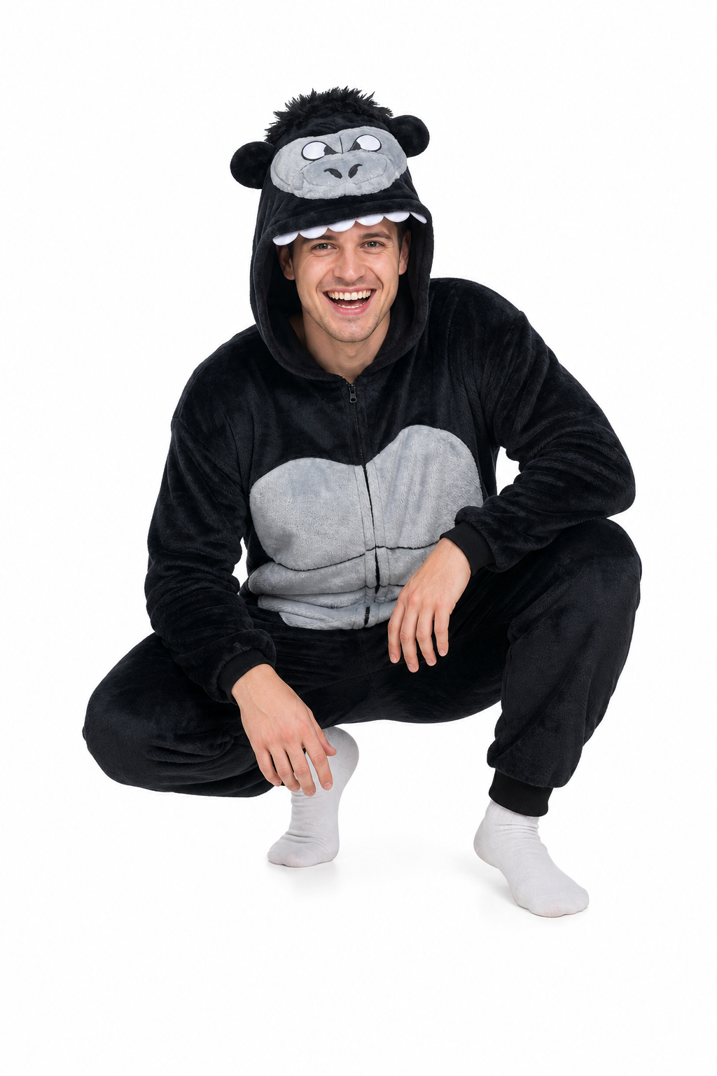 Adult Hooded Black Gorilla Kigurumi Onesie