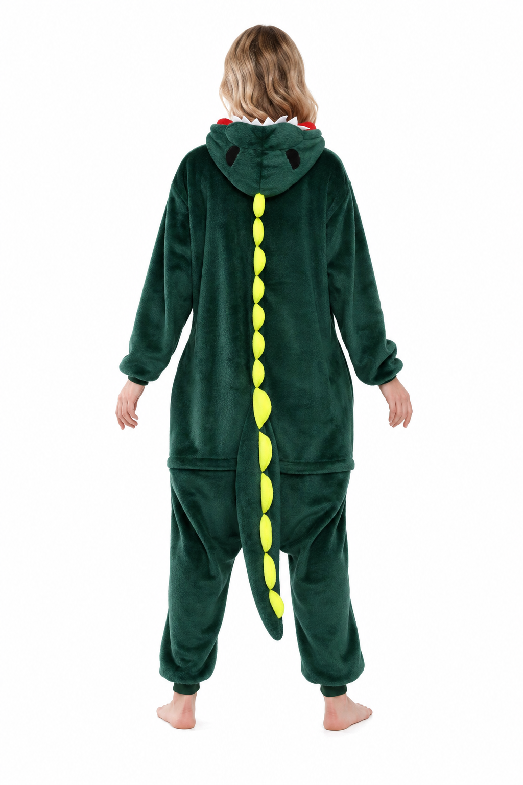 Adult Hooded Dark Green Dinosaur Kigurumi Onesie