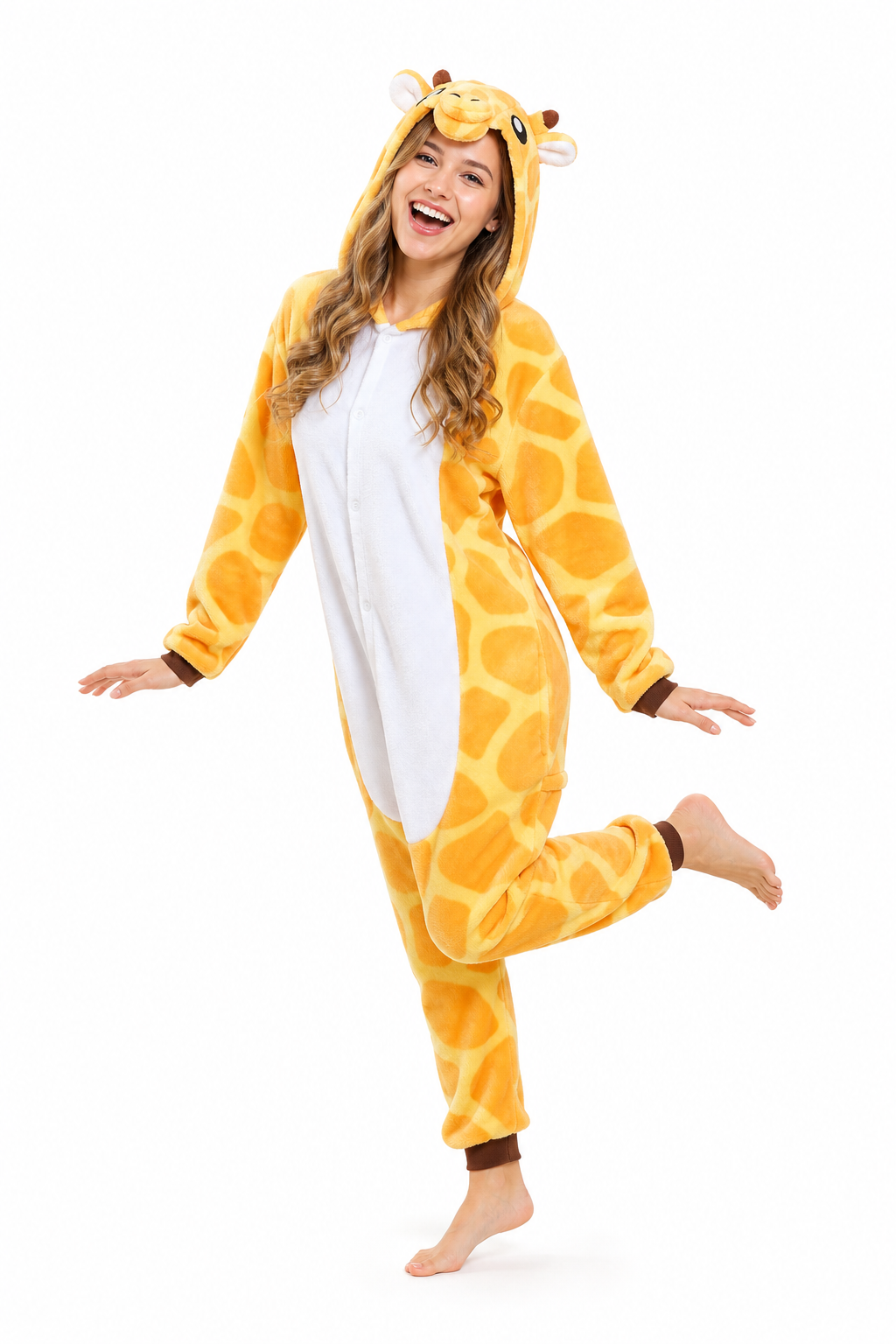 Adult Plush Hooded Giraffe Kigurumi