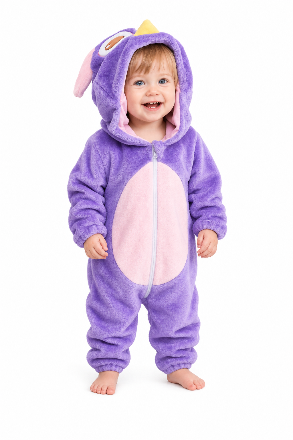 Baby Purple Plush Dragon Costume with Pink Belly
