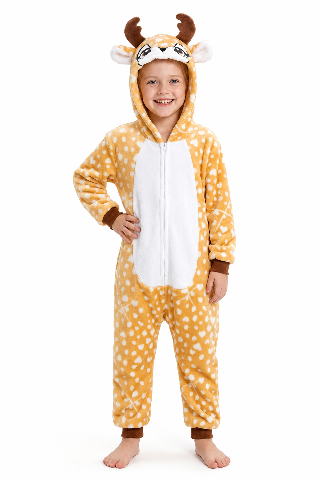 Child's Hooded Fawn Deer Plush Onesie