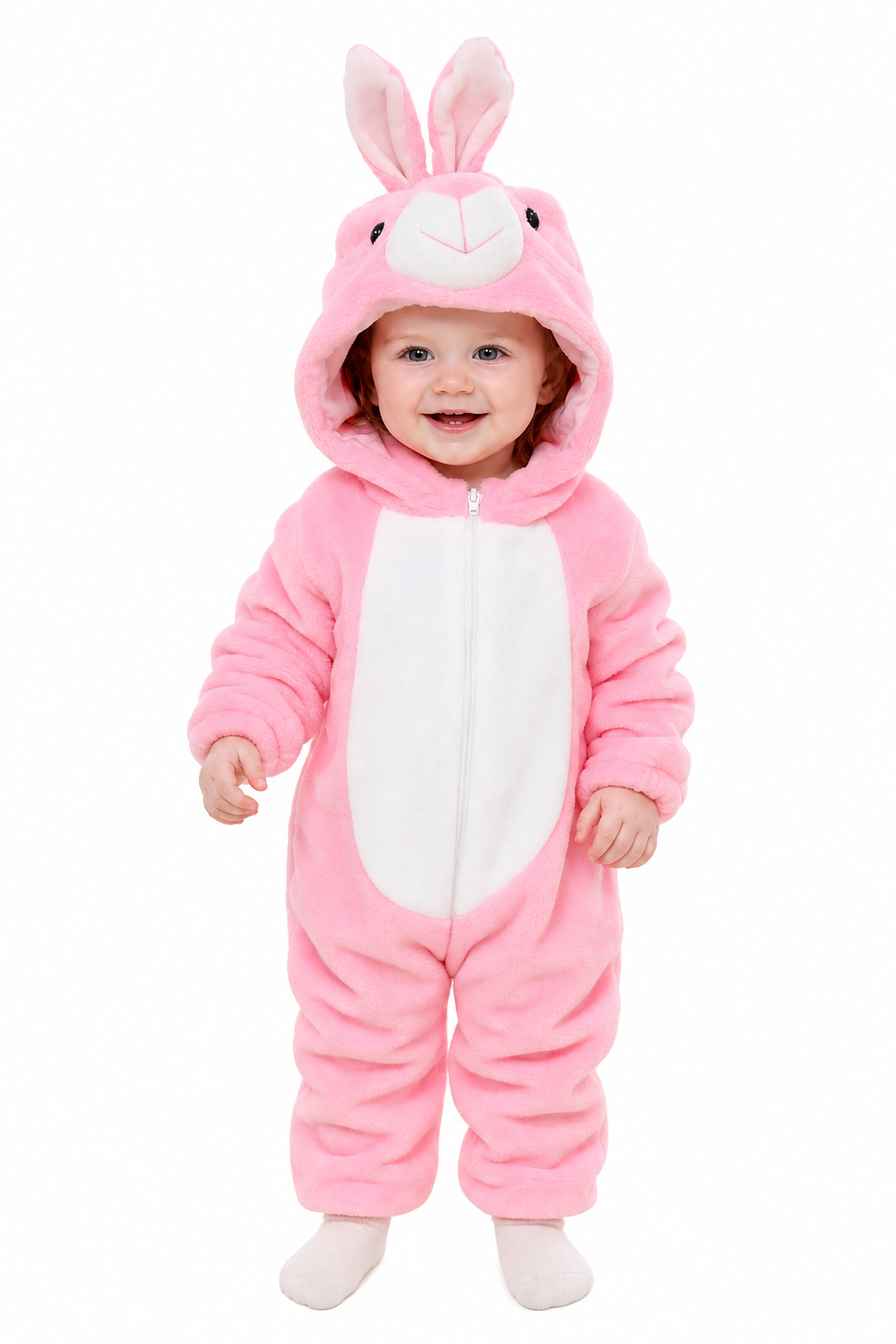 Cute Pink Bunny Plush Baby Romper