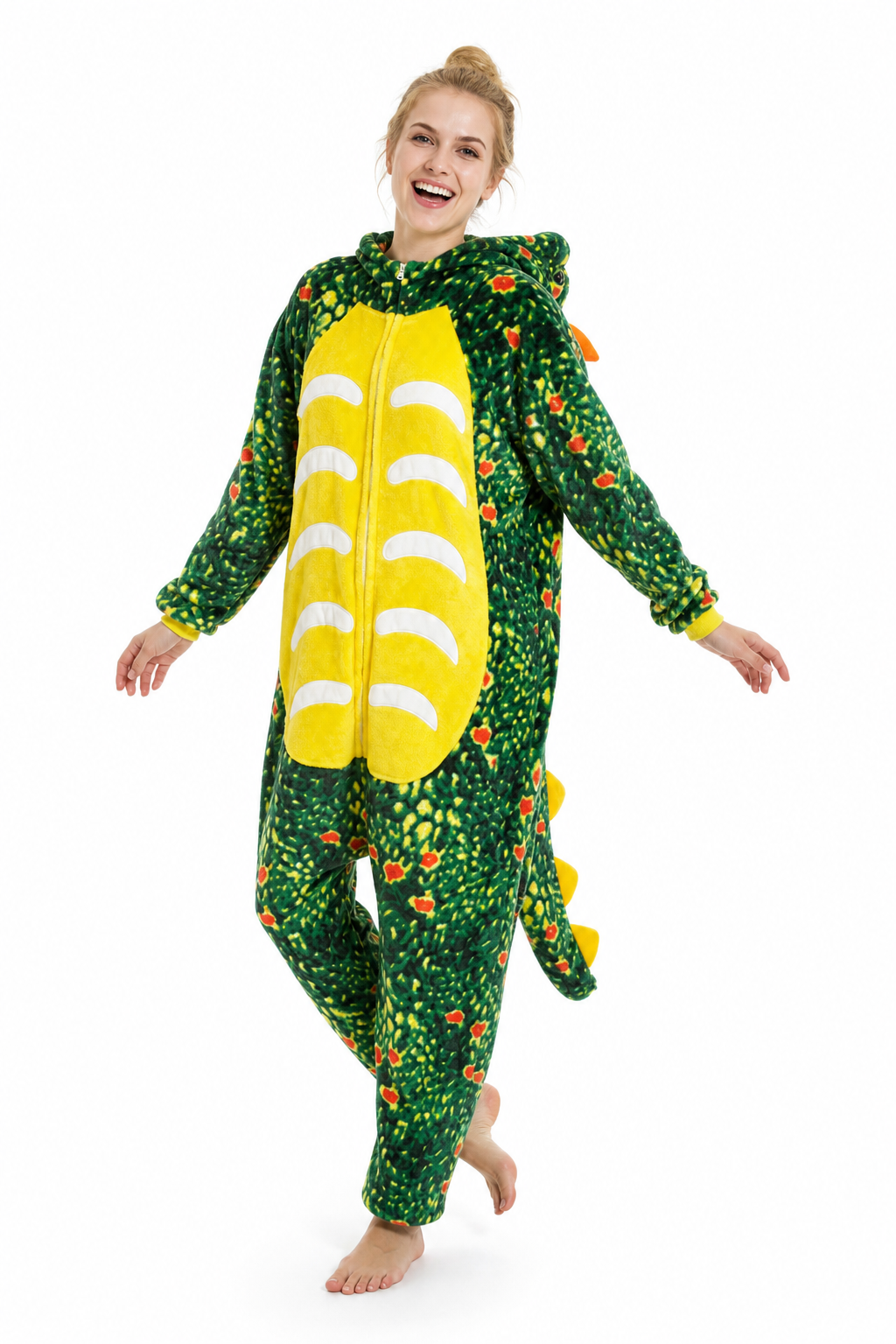 Green Speckled Dinosaur Plush Kigurumi