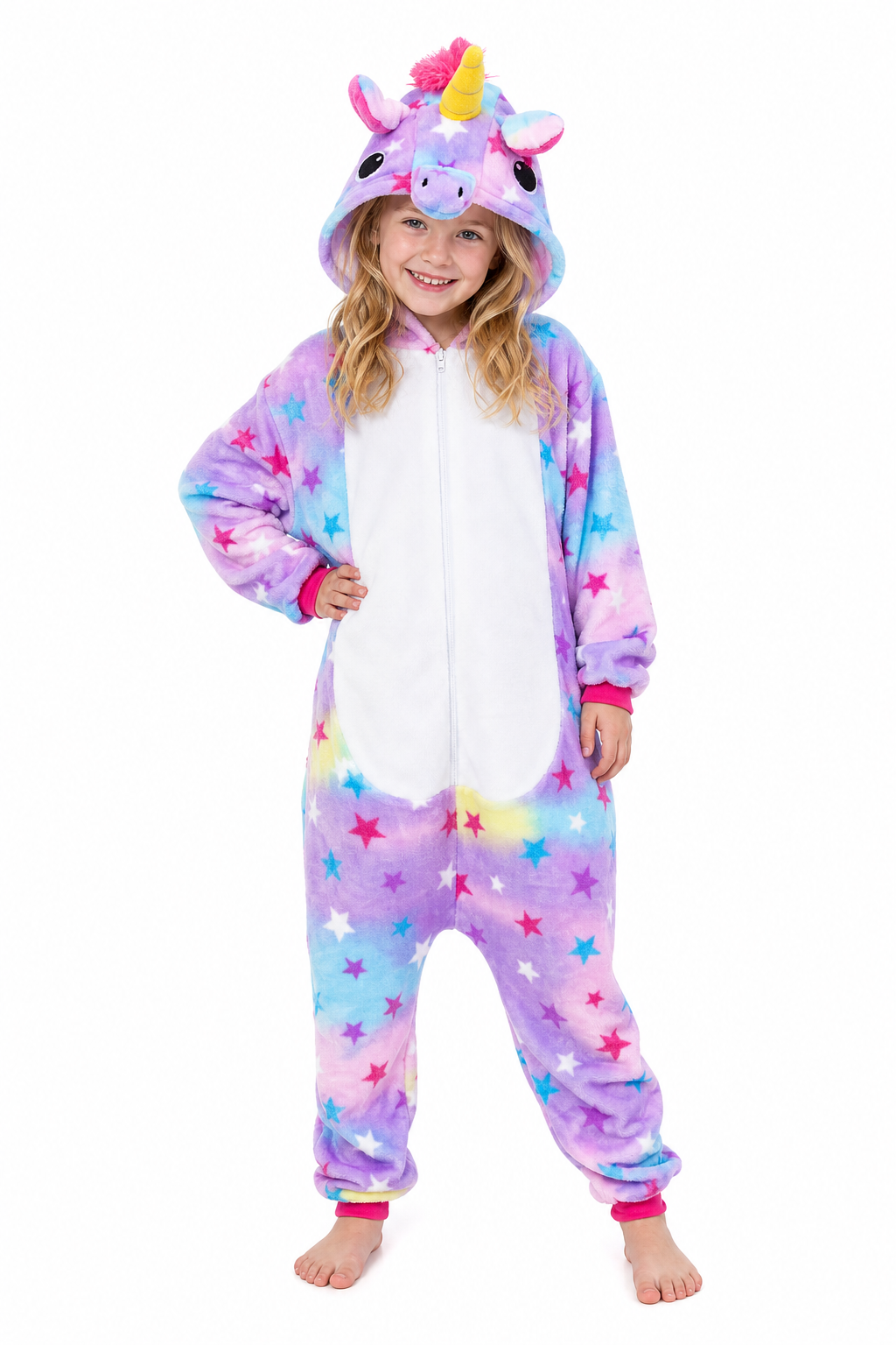 Kids' Pastel Tie-Dye Star Unicorn Onesie