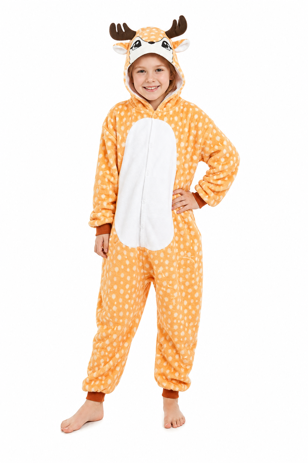 Kids' Plush Fawn Onesie with Antlers