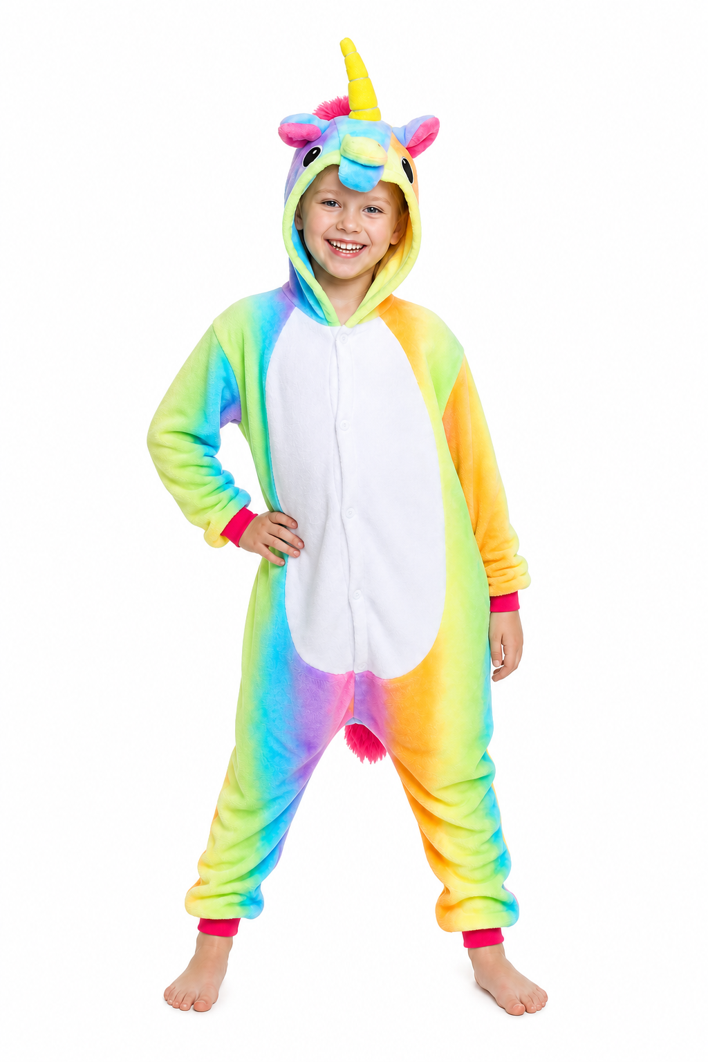 Kids' Rainbow Unicorn Plush Kigurumi Onesie