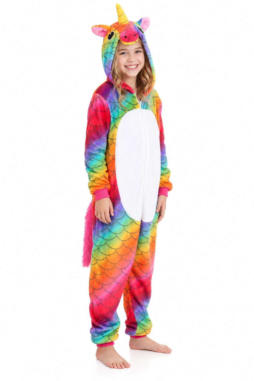 Kids' Rainbow Unicorn Plush Kigurumi