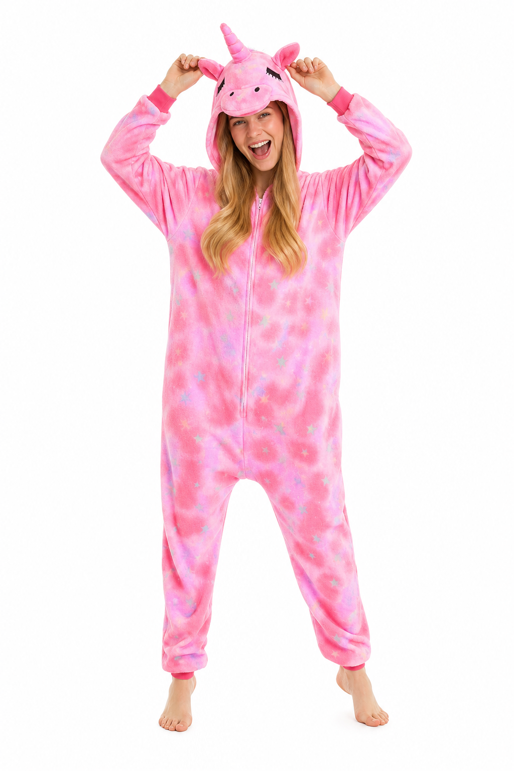 Pink Cloud Star Unicorn Plush Onesie