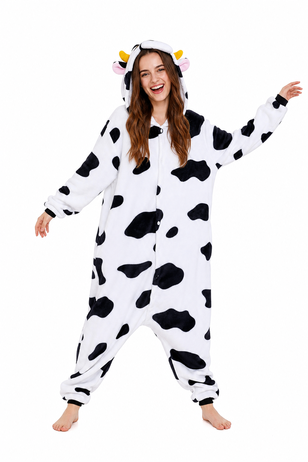 Plush Cow Kigurumi with Horns