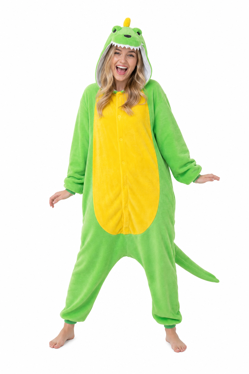 Plush Green Dinosaur Kigurumi with Tail