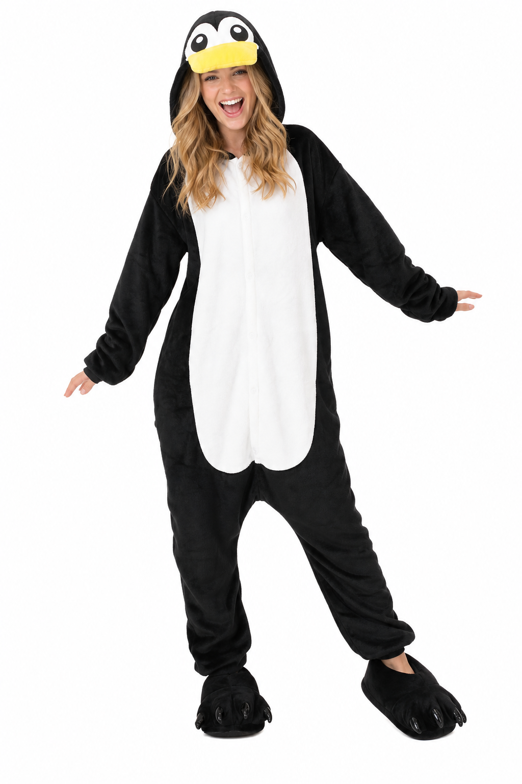 Plush Penguin Kigurumi with Claw Slippers