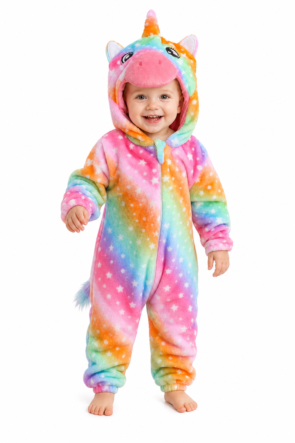 Toddler Rainbow Star Unicorn Plush Onesie